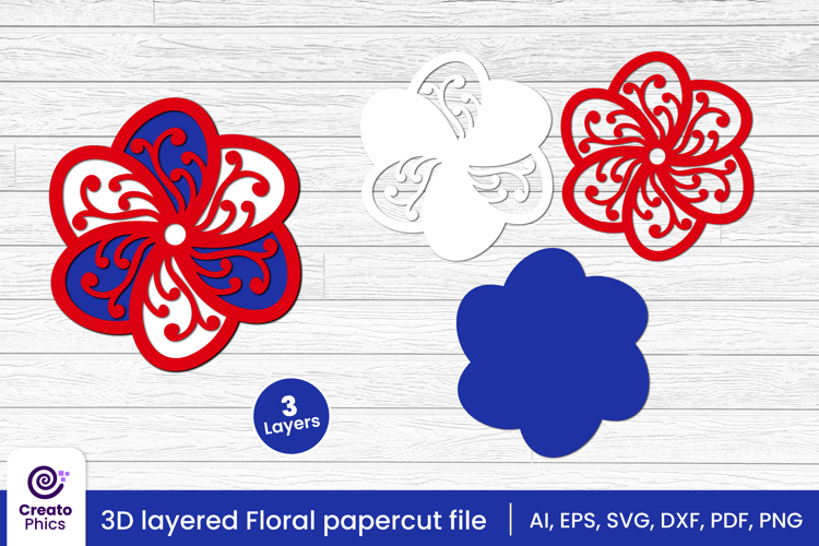 Layered Flower Svg Image 2