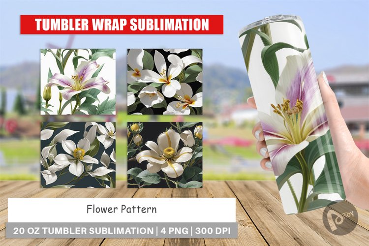 Tumbler Wrap Flower Pattern