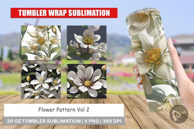 Tumbler Wrap Flower Pattern