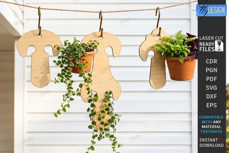 Flower Pot Hanger Laser Cut | Plant Hanger | Flower Holder example image 1