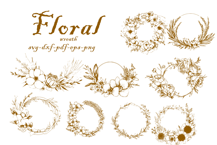 Floral Wreath SVG, Wreath Bundle