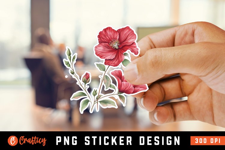 Flower Printable Sticker,Printable Sticker,Botanical Sticker