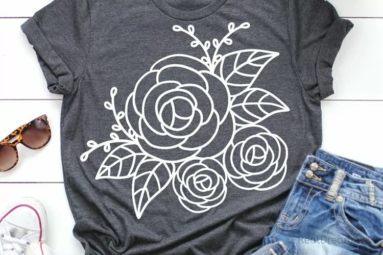 Rose Flower SVG, DXF, EPS, PNG