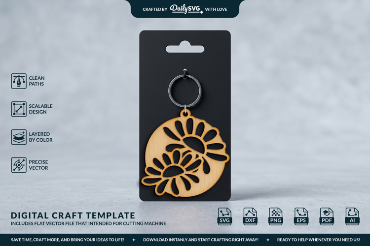 Round Keychain Svg Image 11