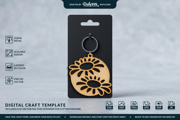 Round Keychain Svg Image 10