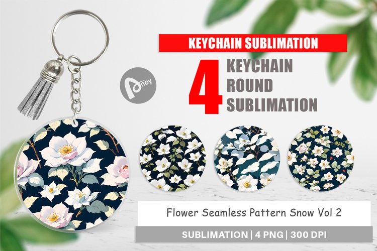 Keychain Flower Seamless Pattern example image 1