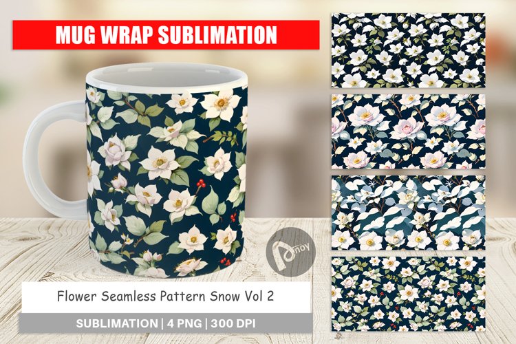 Mug sublimation design Flower Seamless Pattern