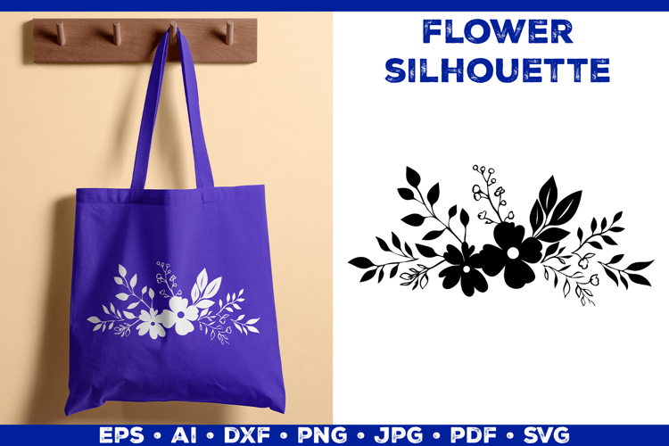 Elegant Floral Bouquet Silhouette SVG Botanical Design