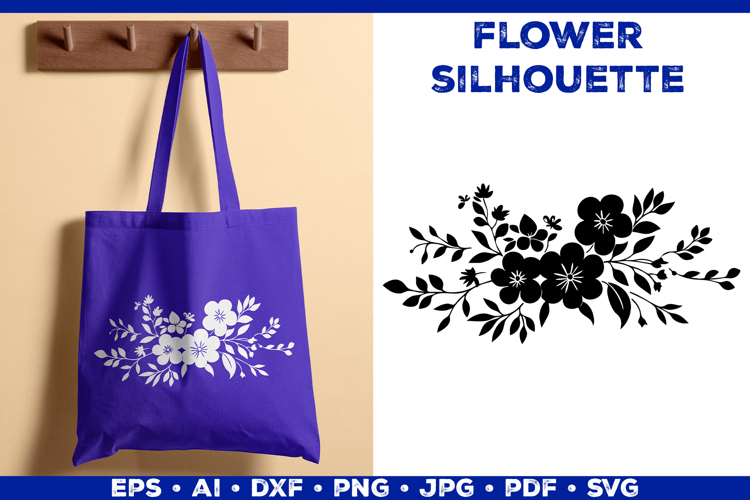 Elegant Floral Bouquet Silhouette SVG Botanical Design