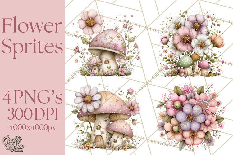 Flower Sprite Babies Clipart PNG, Pastel Watercolor Fairy