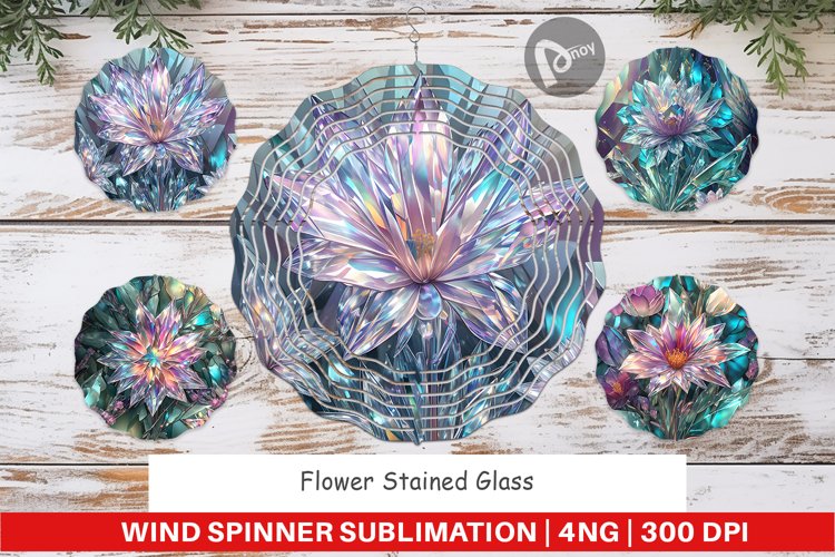 Wind Spinner Flower Stained Glass