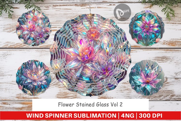 Wind Spinner Flower Stained Glass