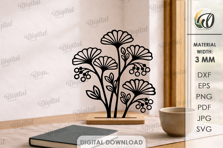 Flower Stand Laser Cut. Home Decor. Stand Decor SVG