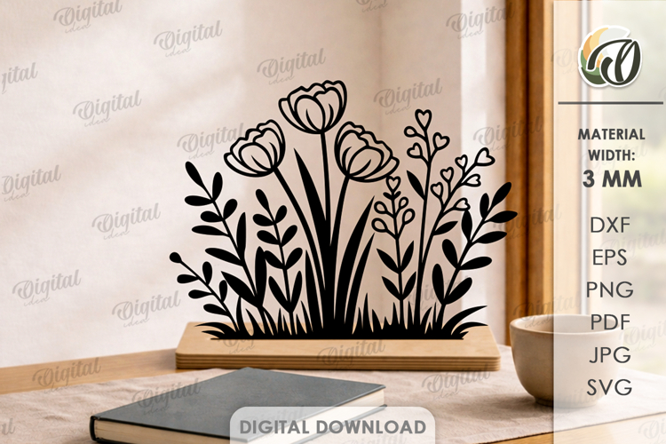 Flower Stand Laser Cut. Home Decor. Stand Decor SVG