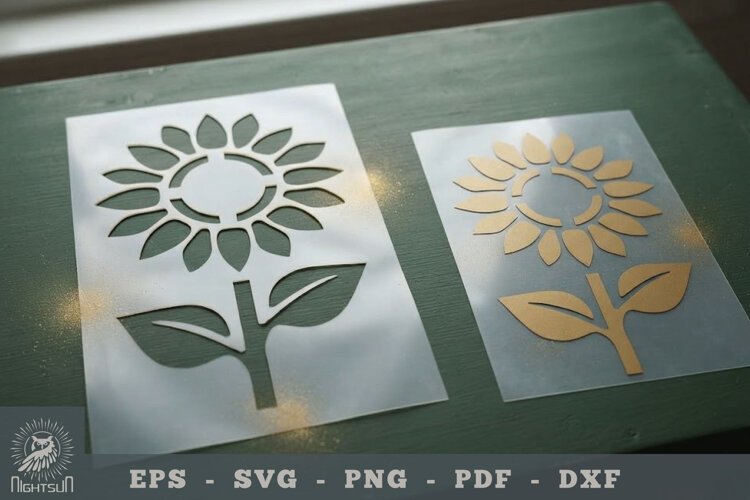 Flower Stencil Template 02 example image 1