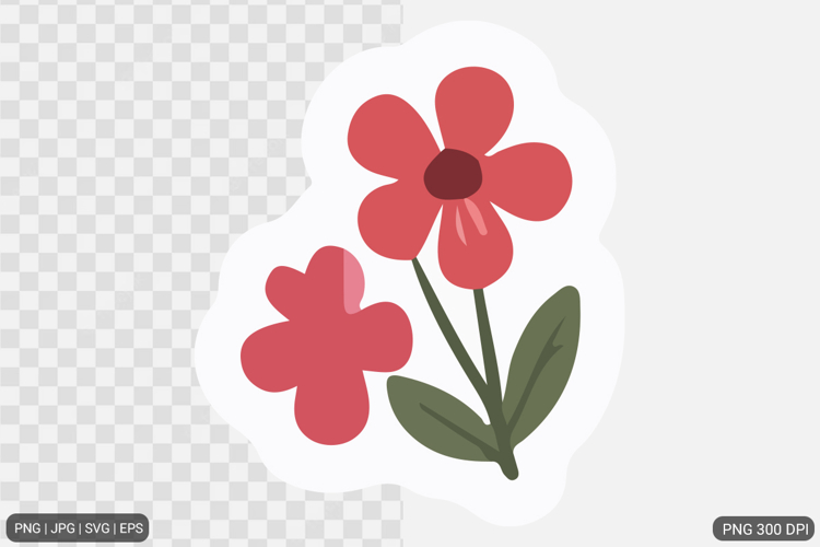 Cute Flower Sticker Design SVG PNG