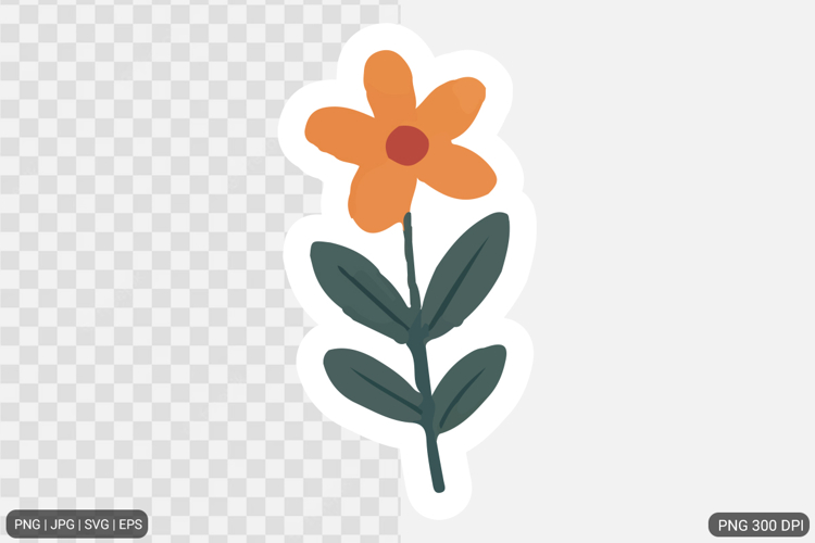 Cute Flower Sticker Design SVG PNG