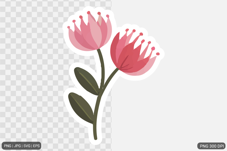 Cute Flower Sticker Design SVG PNG
