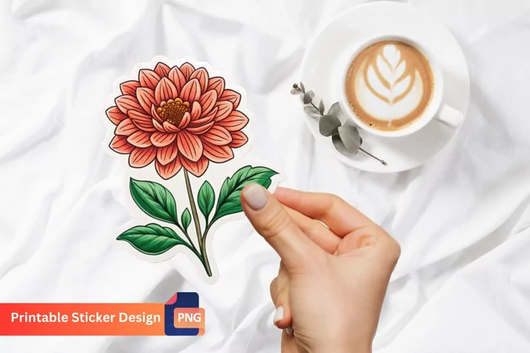 Flower Sticker, Botanical Sticker, Flower Decals Sticker