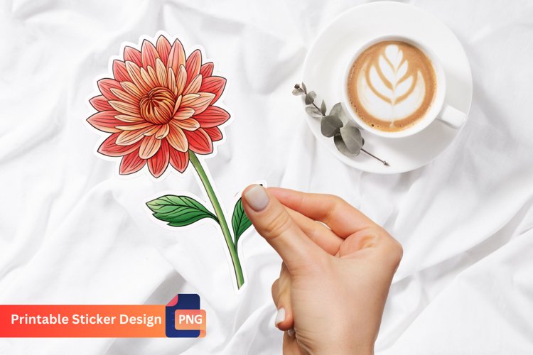Flower Sticker, Decorative Floral Sticker, Tropical Flower