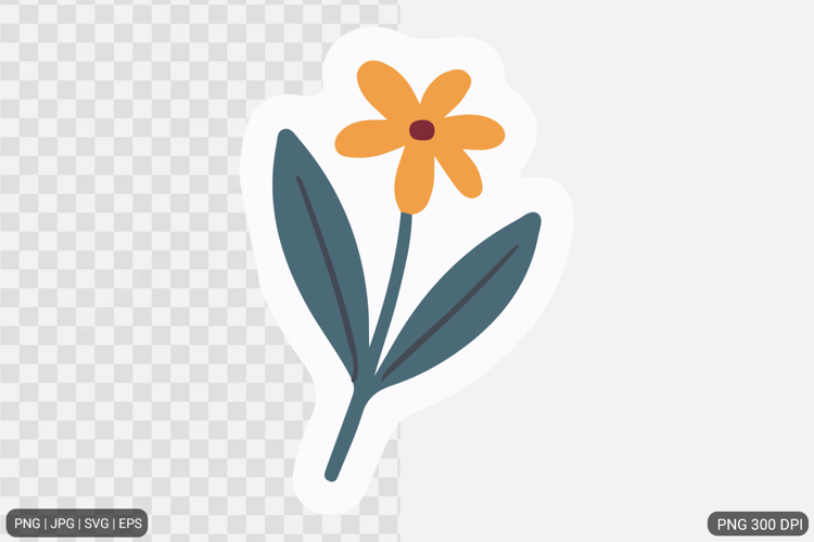 Cute Flower Sticker Design SVG PNG