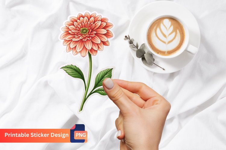 Flower Sticker, Decorative Floral Sticker, Tropical Flower