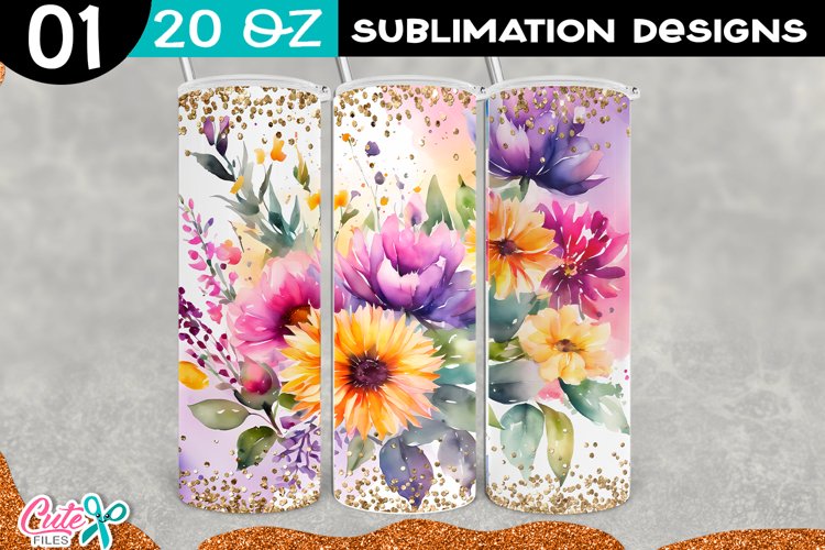 Flower Sublimation Tumbler Design