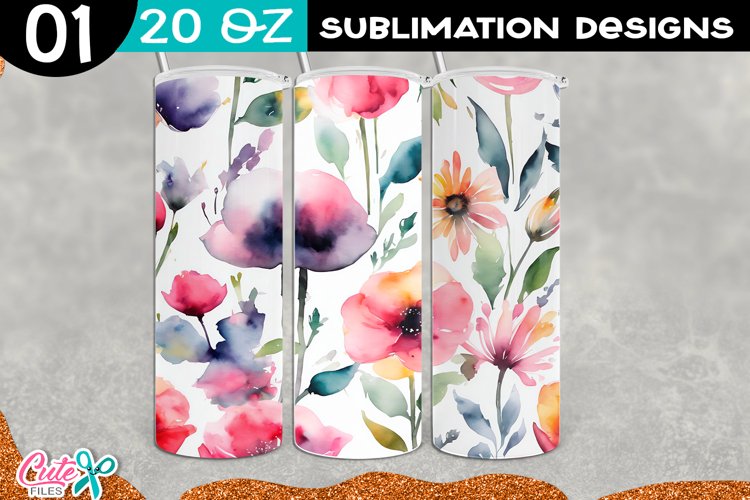 Flower Sublimation Tumbler Design|Mothers Day Tumbler