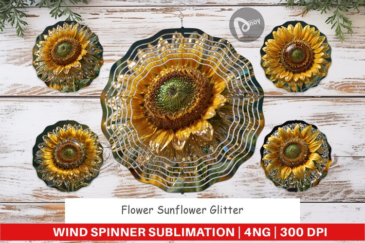 Wind Spinner Flower Sunflower Glitter