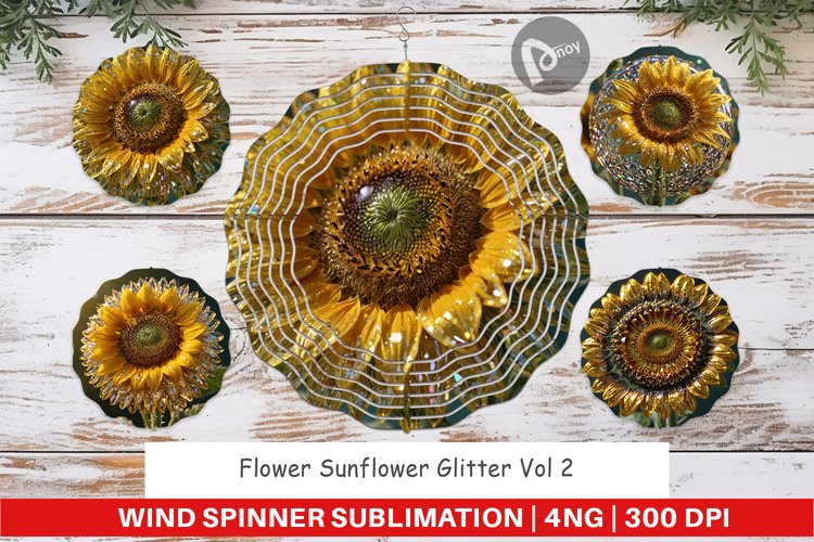 Wind Spinner Flower Sunflower Glitter