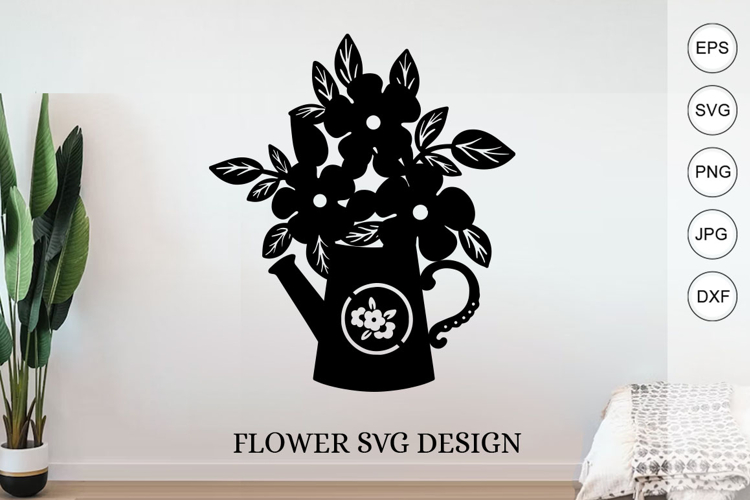 Wood flower wall decor laser cut svg file/ Flower Metal Wall example image 1