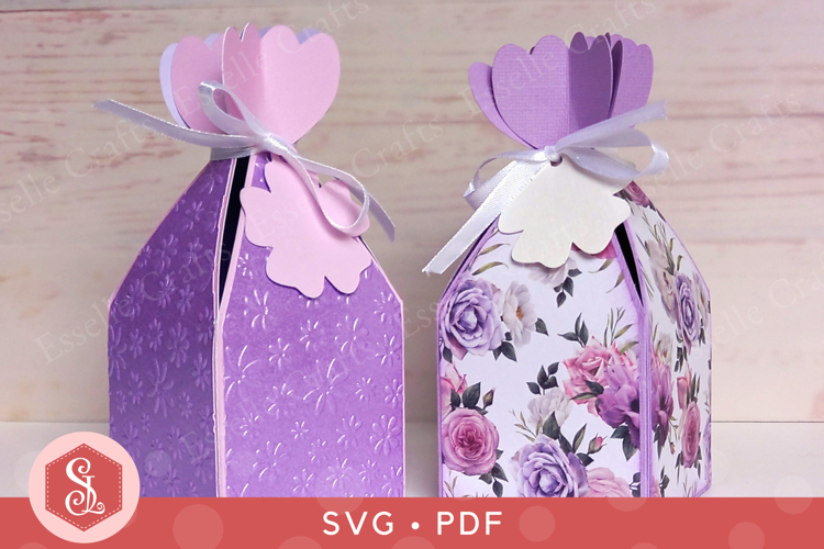 Flower Treat Box SVG and PDF Templates