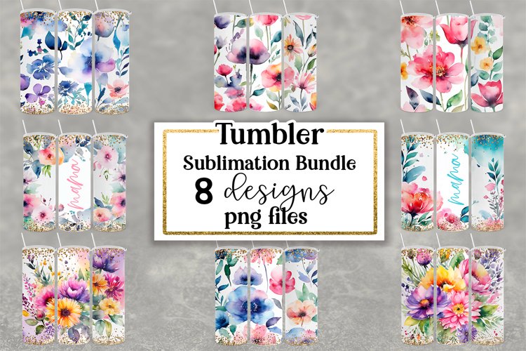 Flower Tumbler Wrap Sublimation Bundle