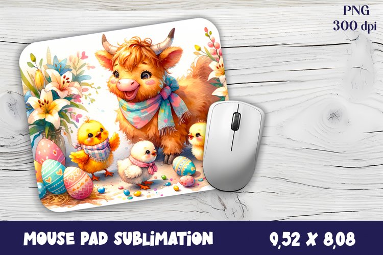 Cow Mouse Pad Sublimation - Easter Animal - Cow Sublimation
