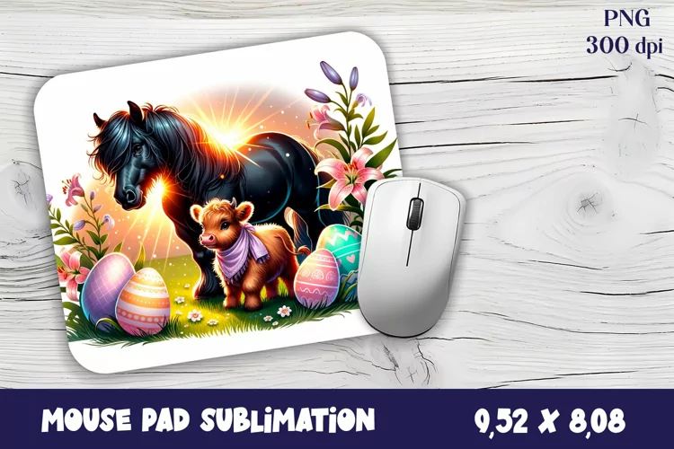 Mouse Pad | Farm animal sublimation - Easter Animal - hors