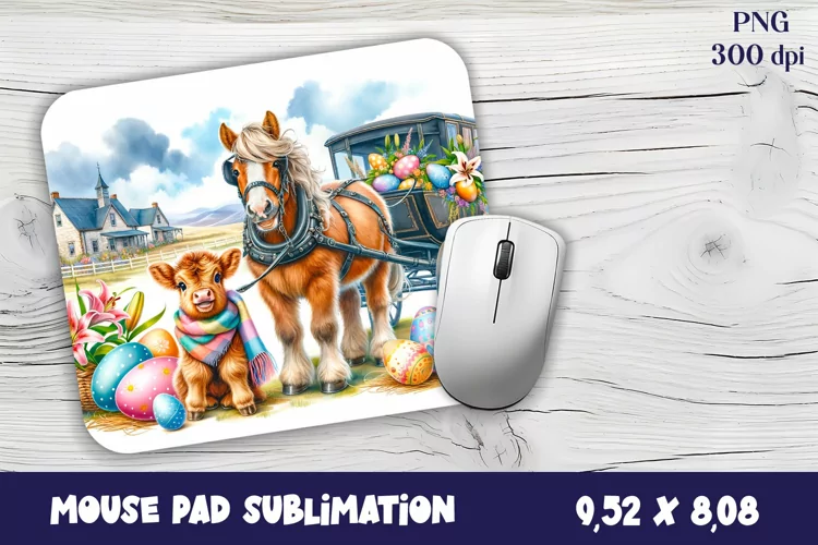 Mouse Pad | Farm animal sublimation - Easter Animal - hors
