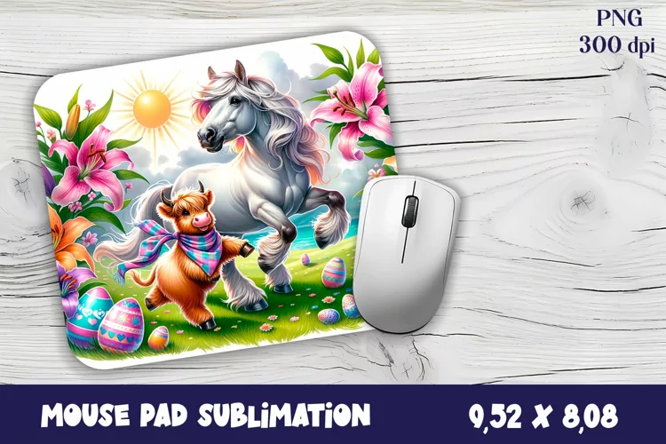 Mouse Pad | Farm animal sublimation - Easter Animal - hors
