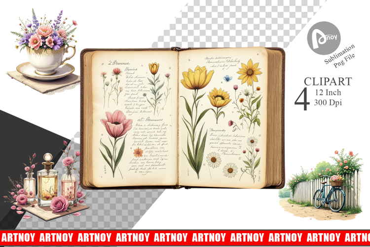 Vintage Flowers Clipart