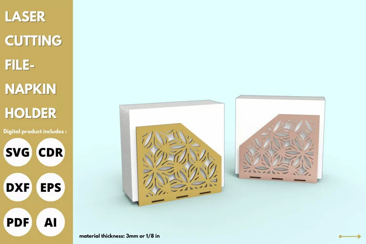 Flower vintage napkin stand svg laser cutting product