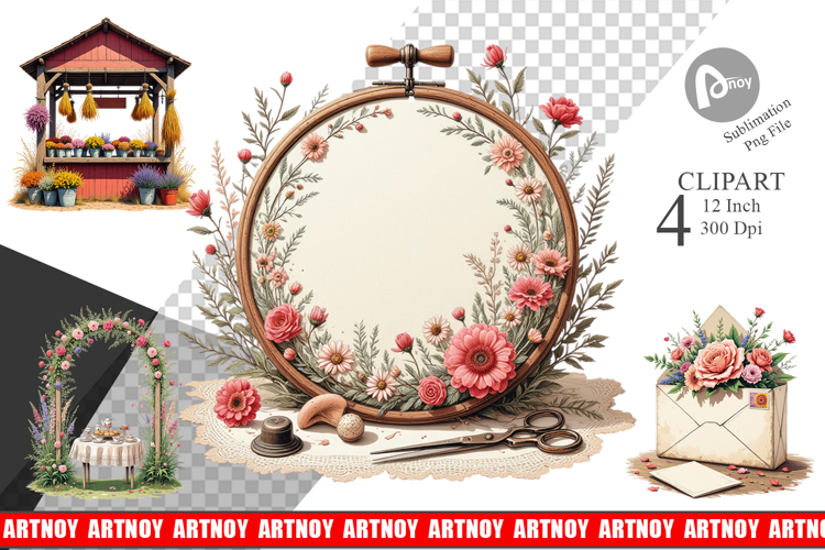 Vintage Flowers Clipart