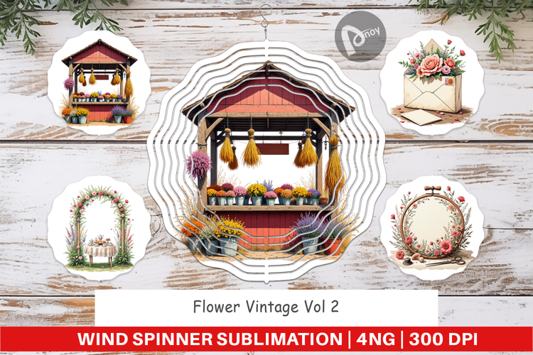 Wind Spinner Vintage Flowers