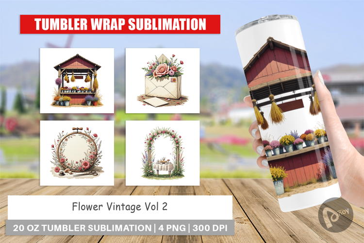Tumbler Vintage Flowers