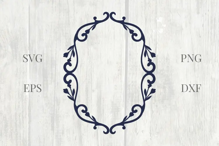 Flower Vintage Wedding Frame SVG