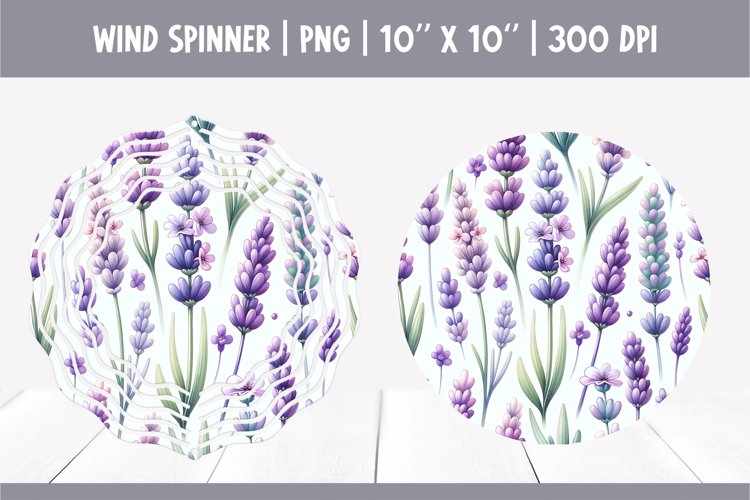 Watercolor Lavander Flower Wind Spinner Sublimation design P