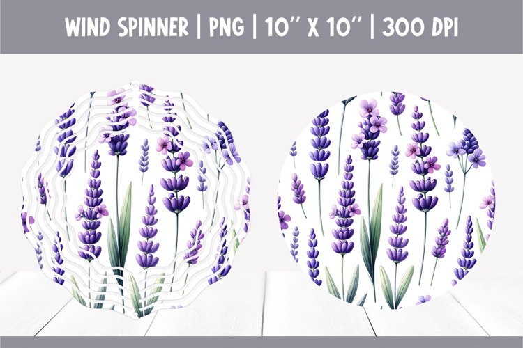 Watercolor Lavander Flower Wind Spinner Sublimation design P