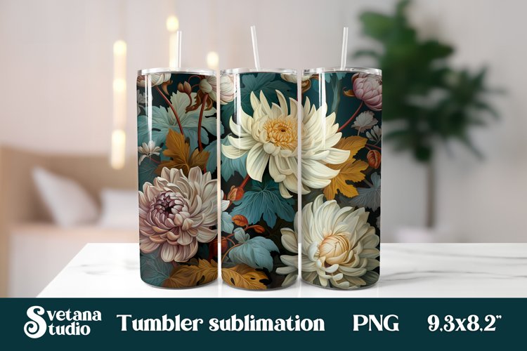 Flower tumbler sublimation | Flower tumbler wrap