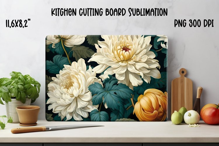 Vintage flower kitchen board PNG | Glass board