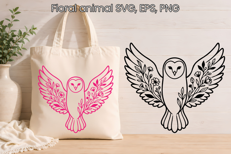 Floral Owl SVG Botanical Owl Design