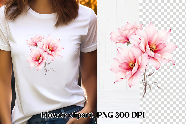 Pink flower clipart PNG design | Summer flower sublimation