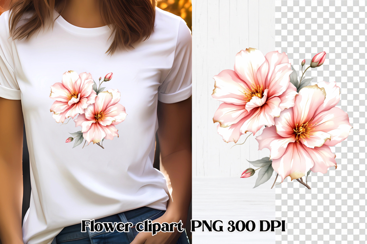 Pink flower clipart PNG design | Summer flower sublimation